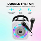 10-Watt Rechargeable Bluetooth Karaoke Machine with Two Mics