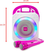 10-Watt Rechargeable Bluetooth Karaoke Machine with Two Mics