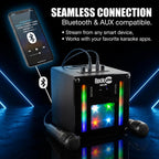 10-Watt Rechargeable Bluetooth Karaoke Machine with Two Mics