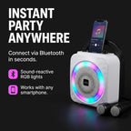 10-Watt Rechargeable Bluetooth Karaoke Machine with Two Mics