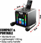 10-Watt Rechargeable Bluetooth Karaoke Machine with Two Mics