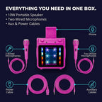 10-Watt Rechargeable Bluetooth Karaoke Machine with Two Mics