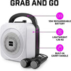 10-Watt Rechargeable Bluetooth Karaoke Machine with Two Mics