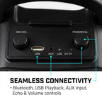 10-Watt Rechargeable Bluetooth Karaoke Machine with Two Mics