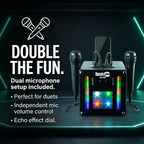 10-Watt Rechargeable Bluetooth Karaoke Machine with Two Mics