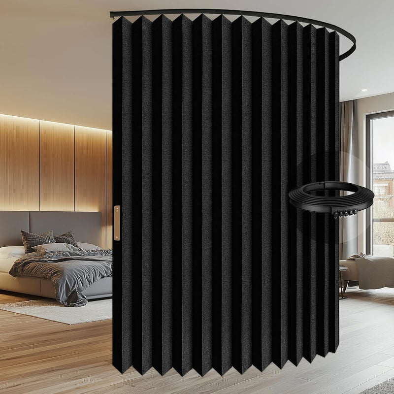 100% Blackout Accordion Room Divider Curtains with Flexible