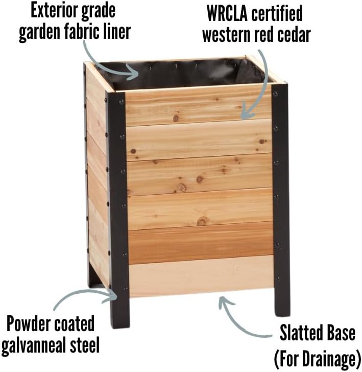 100% Canadian Cedar Wood Elevated Garden Bed
