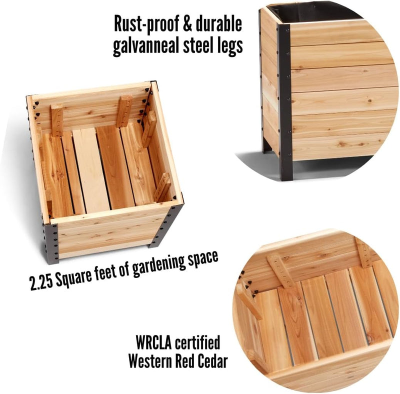 100% Canadian Cedar Wood Elevated Garden Bed