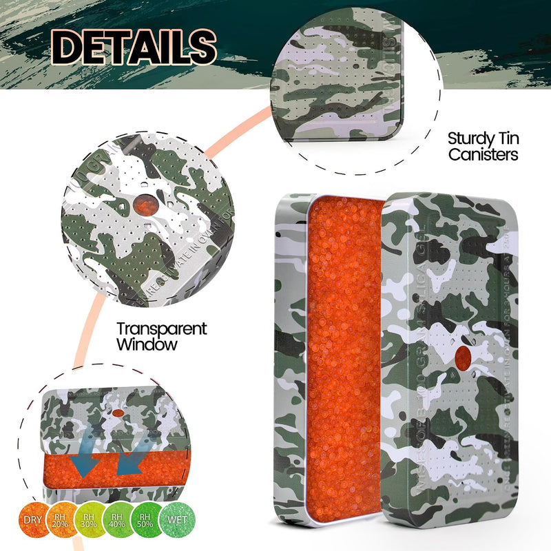 100 Gram Gun Safe Dehumidifier Camouflage Pattern Reusable (30 Pack)