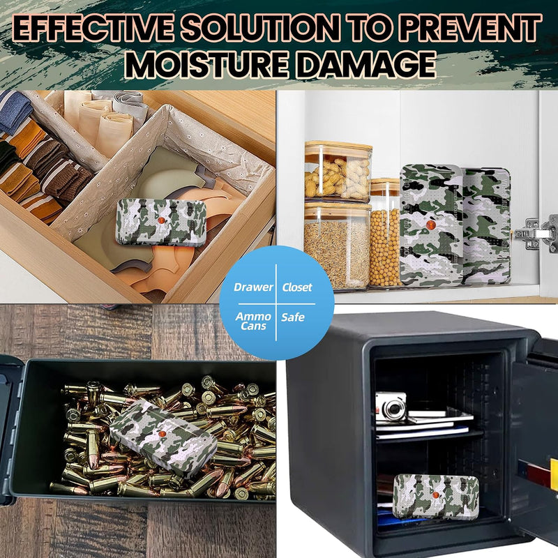 100 Gram Gun Safe Dehumidifier Camouflage Pattern Reusable (30 Pack)