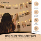 100 LED Battery Fairy Lights W Photo Pegs