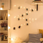 100 LED Battery Fairy Lights W Photo Pegs