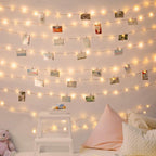100 LED Battery Fairy Lights W Photo Pegs