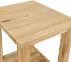 100% Oak End Table Slim Side for Drinks