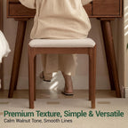 100% Oak Solid Wood Dressing Stool Vanity Dining