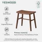100% Oak Solid Wood Dressing Stool with Curved