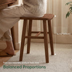 100% Oak Solid Wood Dressing Stool with Curved