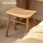 100% Oak Solid Wood Dressing Stool with Curved