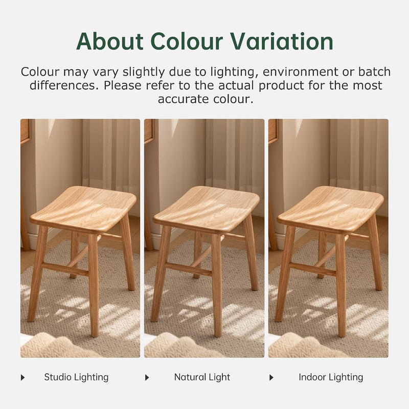100% Oak Solid Wood Dressing Stool with Curved