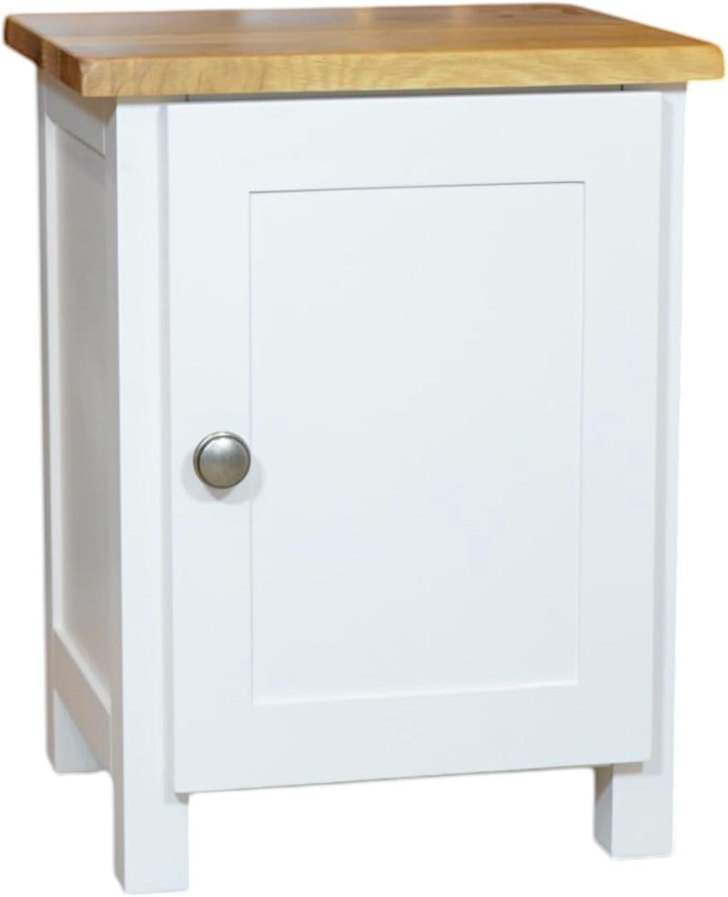 100% Oak Top Bedside Cabinet 1 Door Fully