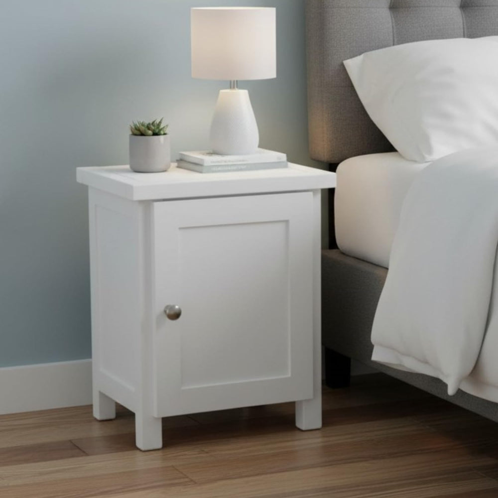 100% Oak Top Bedside Cabinet 1 Door Fully