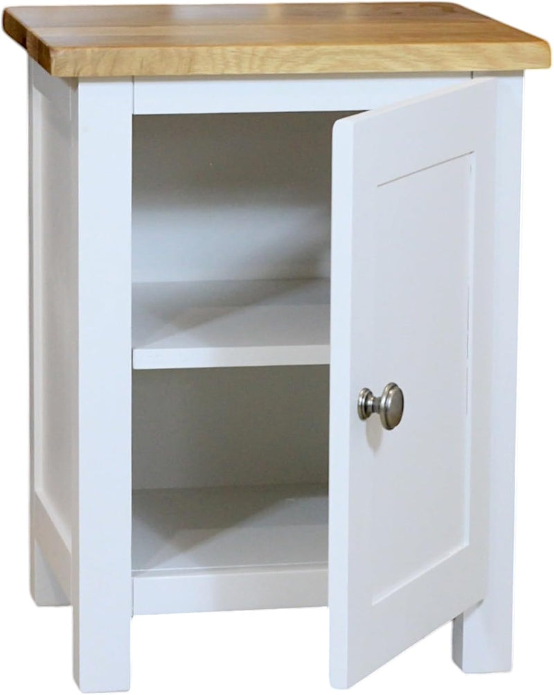 100% Oak Top Bedside Cabinet 1 Door Fully