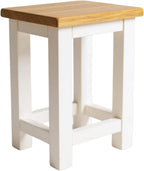 100% Oak Top Side Table Painted End Nightstand (Set of 2)
