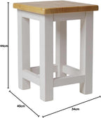 100% Oak Top Side Table Painted End Nightstand (Set of 2)