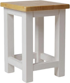 100% Oak Top Side Table Painted End Nightstand (Set of 2)