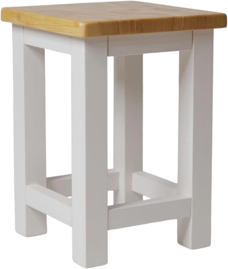 100% Oak Top Side Table Painted End Nightstand (Set of 2)