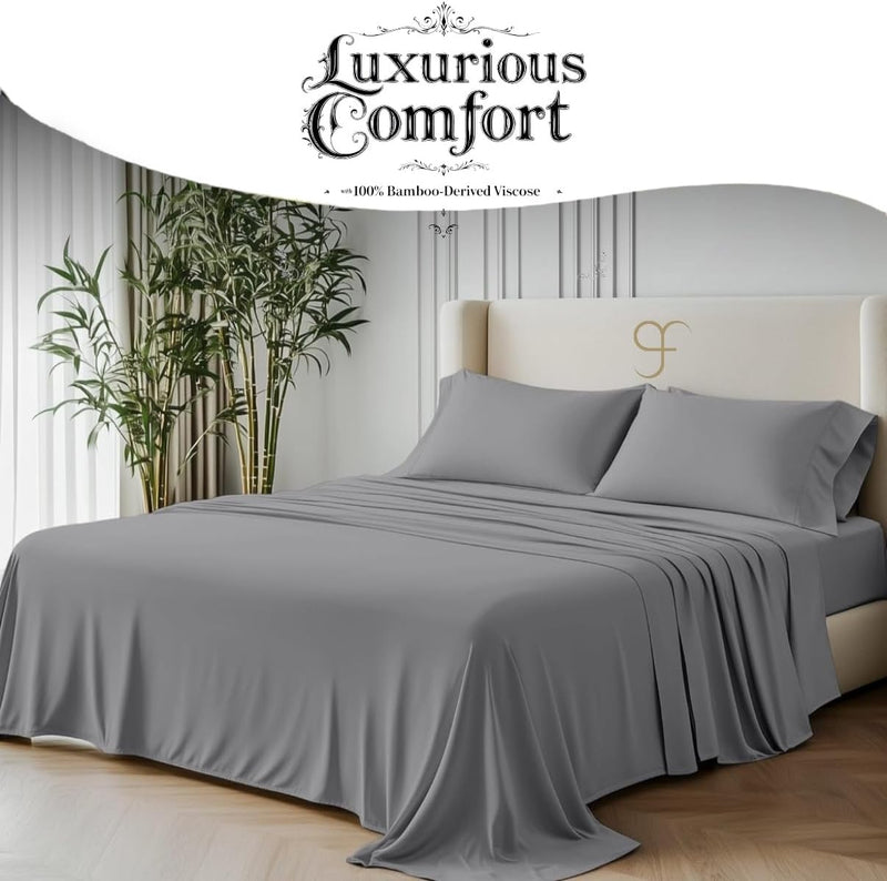 100% Organic Bamboo Bedding Set 300tc Luxurious Sateen