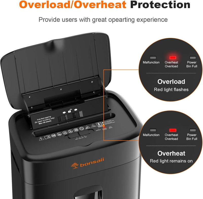 100-Sheet Auto-Feed Micro-Cut Heavy Duty Shredder for Home