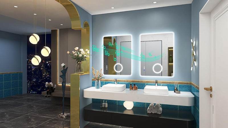 1000x700MM Bluetooth LED-Bathroom-Mirror-With-Lights for Wall