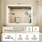 1000x700MM Bluetooth LED-Bathroom-Mirror-With-Lights for Wall