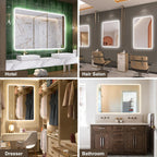 1000x700MM Bluetooth LED-Bathroom-Mirror-With-Lights for Wall