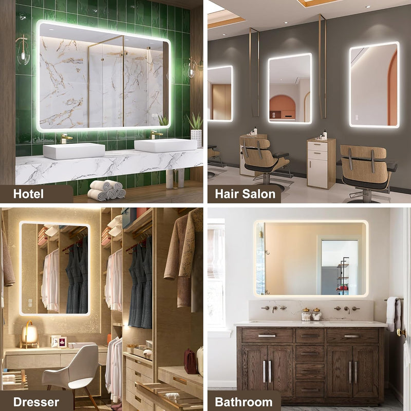 1000x700MM Bluetooth LED-Bathroom-Mirror-With-Lights for Wall