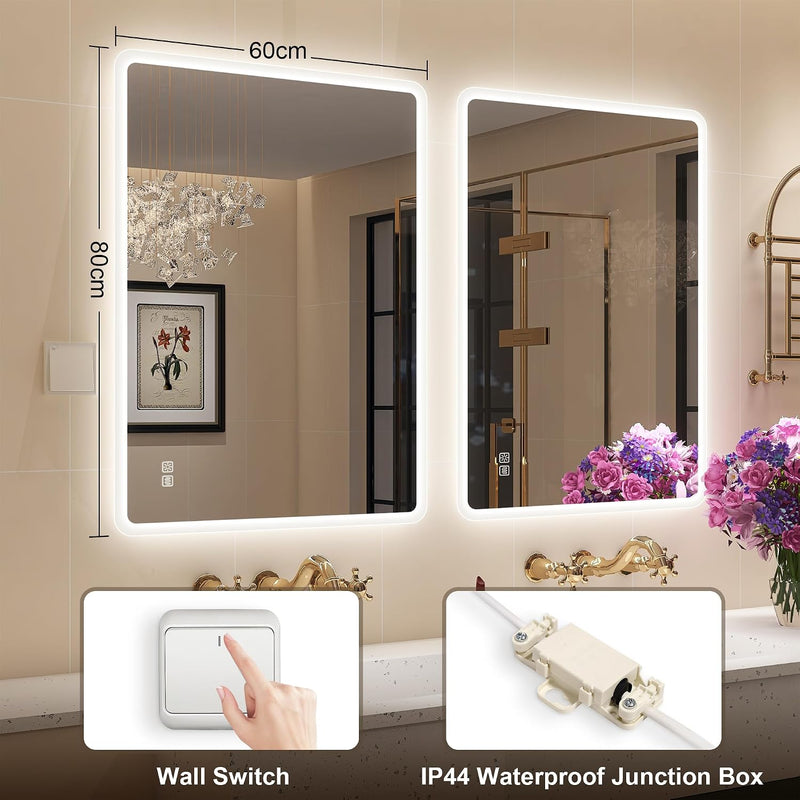 1000x700MM Bluetooth LED-Bathroom-Mirror-With-Lights for Wall