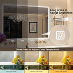 1000x700MM Bluetooth LED-Bathroom-Mirror-With-Lights for Wall