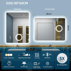 1000x700MM Bluetooth LED-Bathroom-Mirror-With-Lights for Wall