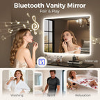 1000x700MM Bluetooth LED-Bathroom-Mirror-With-Lights for Wall