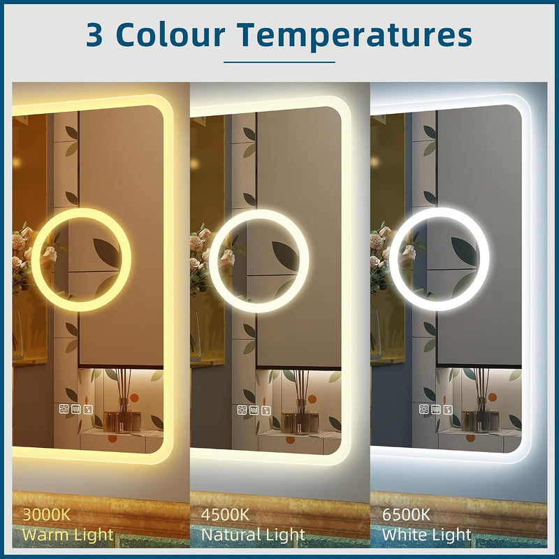 1000x700MM Bluetooth LED-Bathroom-Mirror-With-Lights for Wall