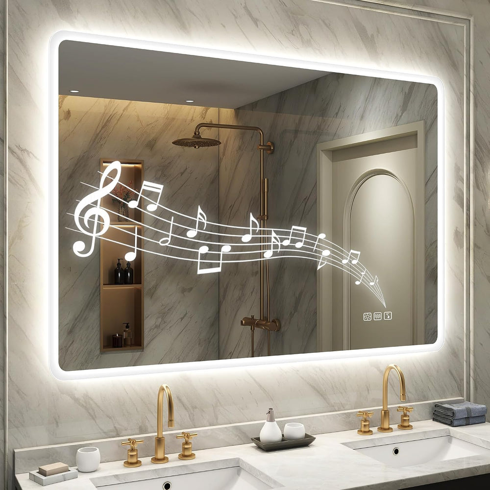 1000x700MM Bluetooth LED-Bathroom-Mirror-With-Lights for Wall