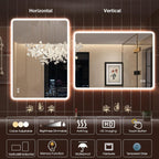 1000x700MM Bluetooth LED-Bathroom-Mirror-With-Lights for Wall