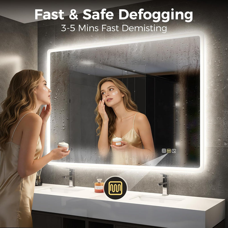 1000x700MM Bluetooth LED-Bathroom-Mirror-With-Lights for Wall