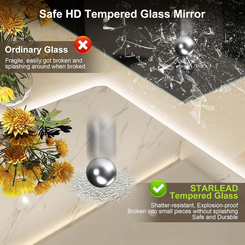 1000x700MM Bluetooth LED-Bathroom-Mirror-With-Lights for Wall