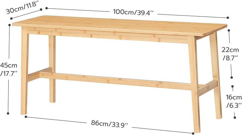 100CM Bamboo Dining Bench Farmhouse Table Seat