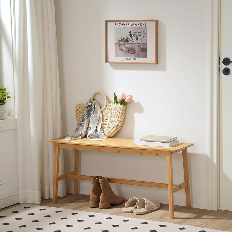 100CM Bamboo Dining Bench Farmhouse Table Seat