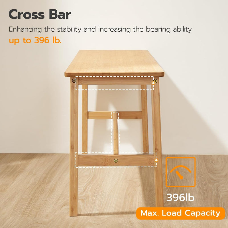 100CM Bamboo Dining Bench Farmhouse Table Seat