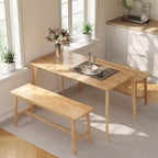 100CM Bamboo Dining Bench Farmhouse Table Seat