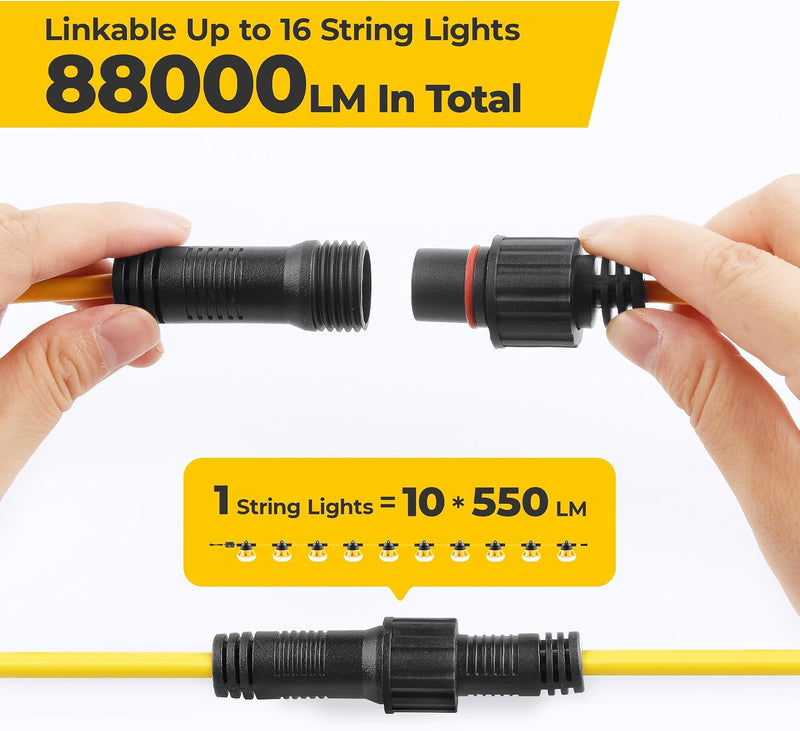 100FT 100W LED String Light with Switch 2